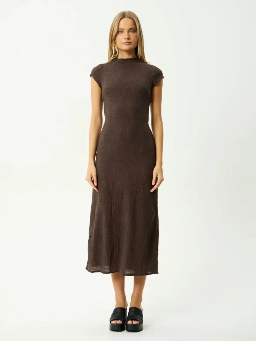 Afends Seersucker Elodie Midi Dress - Picture 1 of 5